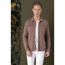 Efor G 1562 Slim Fit Kakao Klasik Gömlek Kahverengi