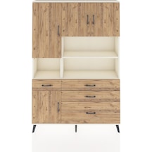 Arges Dolap 9 Raflı 4 Çekmeceli 4 Kapaklı 132x30x195 Aytaşı-çam/çam Atlas Çam/atlas Çam