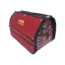 La Vista Lüx Flaybag Perdeli Kedi, Küçük Köpek Taşıma Çantası 43-26-27cm 1300gr Kırmızı