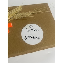 Şans Getirsin Siyah El Yazılı Yuvarlak Yapışkanlı Etiket 3x3 Cm 150 Adet