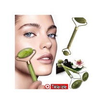 Yeşim Taşı 2li Jade Roller Yüz Masaj Aleti Roller Yeşim Taşı Çok Renkli
