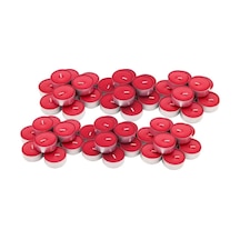 Kırmızı Tea Light Mum 50li Beyaz
