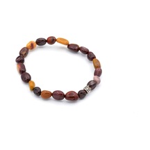 Hakiki Amorf Kesim Doğal Mookaite Jasper Taşi Bileklik Gri