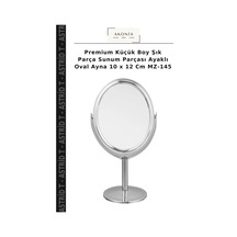 Premium Küçük Boy Şık Parça Sunum Parçası Ayaklı Oval Ayna 10 X 12 Cm Mz-145 Çok Renkli
