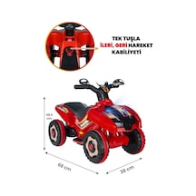 Müzikli Ve Led Işıklı Rang Akülü Atv 6v Kırmızı Kırmızı