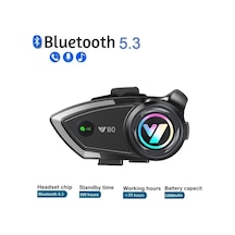 Vothoon Y80 Motosiklet Kask Kulaklık Intercom Işıklı Motorsiklet Interkom