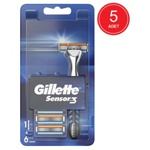Gillette Sensor3 Tıraş Makinesi + Yedek Tıraş Bıçağı 5 x 6'lı