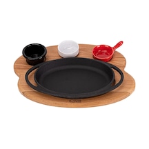 Lava Sahan Oval Ahşap Stand Siyah Mat 21 X 14 Cm Eco K44 Siyah