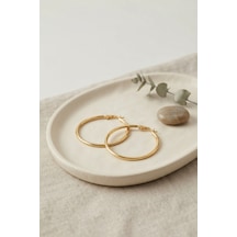 316l Çelik Gold Renk 36 Mm Halka Küpe Açık Gold