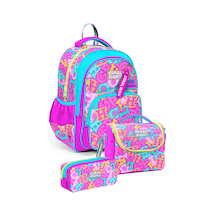 Coral High Üçlü Kız Çocuk İlkokul Okul Çantası Seti Pembe Su Yeşili Harf Baskılı Setygn33241a