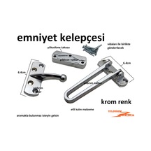 Çelik Kapı Emniyet Kelepçesi Krom Renk Kalın Renk Kilidi