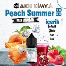 Akn Kimya Peach Summer Mix Aroma Şeftali Çilek Nar Buz Gıda Aroması 10 Ml