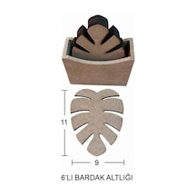 Yaprak Ahşap Bardak Altlığı 11x9cm L386 Ahşap