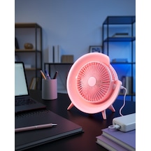Mini Masaüstü Fan Şarjlı Gece Lambası Uczzlm102-5