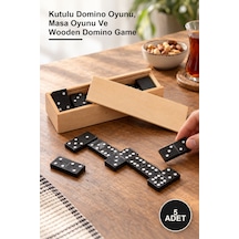 5 Adet Ahşap Kutulu Domino Seti Kutulu Domino Oyunu, Masa Oyunu Ve Wooden Domino Game
