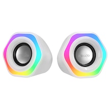 Mıkado Md-176 2.0 3w 2 Beyaz Rgb Aydınlatmalı Usb + 3.5mm Usb 5v