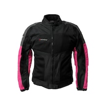 Motosiklet Kadın Mont 4 Mevsim Dynamic Siyah-pembe Motorcu Montu