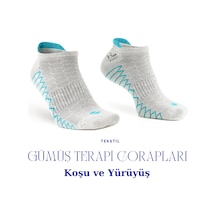 1senartbeauty Gümüş Terapi Çorapları / Koşu & Yürüyüş Mavi