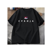 Tarzsokak Sırbistan Bayrağı T-shirt Erkekler Pamuk Kısa Kollu Tshirt Erkek T Shirt Grafik Tees Üst Yaz 2824 Çok Renkli