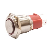Motorobit 16D-G1Z-E 16Mm Çıkık Anahtarlı Işıklı Metal Buton - Kırmızı