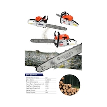 Mur-5201 Benzinli Testere Hızar Motoru Ağaç Odun Kesme Testeresi 52cc