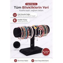 Kadife Bilezik Standı Takı Bileklik Sergileme Düzenleyici 23x16 Cm Siyah
