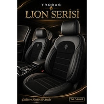 Seat Leon 2005+ Uyumlu Lion Serisi Tay Tüyü Siyah Premium Koltuk Kılıfı