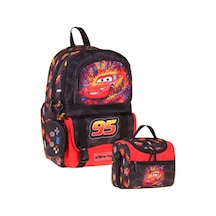 Kaukko Kids Rust Eze Erkek Çocuk Kırmızı - Siyah İlkokul Sırt Çantası Ve Beslenme Çanta Seti - Setkk-l5399b