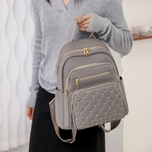 Moda Omuz Çantası Kadın Seyahat Eğlence Bayan Sırt Çantası Öğrenci Okul Çantası Grey Gri