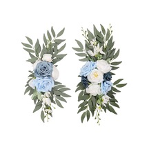 Suntek Magideal Yapay Gül Çiçek Swag Düğün Kemer Çelenk Mavi 2 Adet
