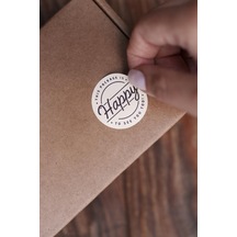 Rufus Concept This Package İs Happy To See You Too Dairesel Etiket 100 Adet Beyaz
