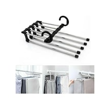5 Katlı Hareketli Pantolon Askısı Dolap İçi Askılık Yer Kaplamayan Askı Metal Siyah Tr Diğer