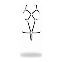 İkikareshop Siyah Body Harness Metal Halkalı Çapraz Vücut Kuşamı - Brf240 Çok Renkli