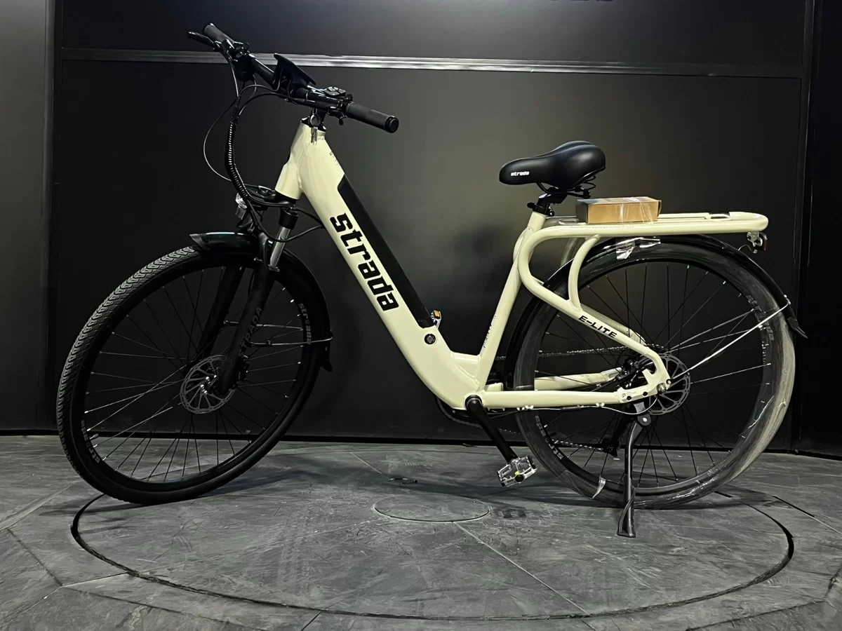 Strada E-lite 28 İnç 13 Ah 250 W Gizli Batarya Hidrolik Fren City Elektrikli Bisiklet Krem