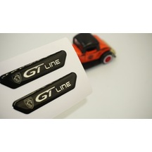Peugeot Gt Line Logo Çamurluk Yanı Ve Ayna Metalize Damla Desen 3