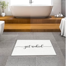 Evaşk Banyo Paspası İpeksi Kadifemsi Halı Yüzey Kaymaz Taban 40x60 BM00140B Beyaz