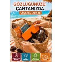 Turuncu Katlanabilir Silikon Gözlük Kılıfı Suya Dayanıklı Esnek Koruyucu Güneş Ve Numaralı Gözlük Kılıfı