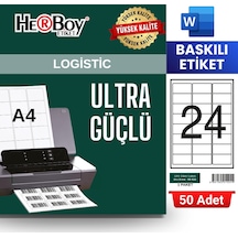 Herboy Hb-1024 64 X 34 Mm A4 Baskılı Laser Etiket 50 Adet