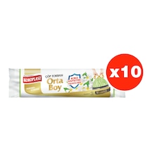 Koroplast Yasemin Büzgülü Orta Boy 15Li Çöp Torbası X 10 Paket