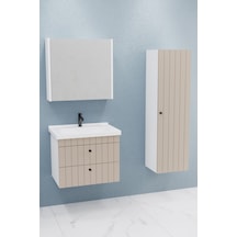 Petit 65 Cm Banyo Dolabı Bgn Aynalı Krem - Boy Dolap Dahil Krem