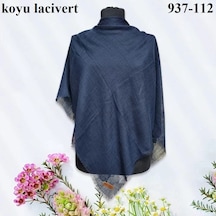 Soft İpek Düz Renk Flamlı Pamuk Eşarp K.lacivert 937-112 Çok Renkli