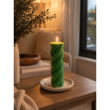Emerald Twist Spiral Mum Yeşil
