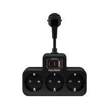 Akım Korumalı Priz, Duvar Priz Çoğaltıcı, 3x Priz Soketi, 2x Type-c Girişi, 1x Usb Girişi, Çocuk Korumalı Ve Isıya Dayanıklı Yapı, Aşırı Gerilim Koruyucu, 16a/3680w Kablosuz Siyah