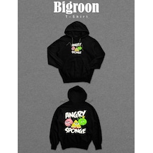 Angry Sponge Sünger Bob Game Sweatshirt Unisex Kapüşonlu Hoodie 001