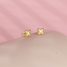 Goldkupe 14 Ayar Noktalı Çiçek Altın Küpe 1,16 Gr-2181