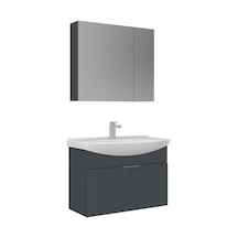 Orka Purus 80 Cm Mat Antrasit Ayna Dolaplı Banyo Dolabı Takım Asma Antrasit
