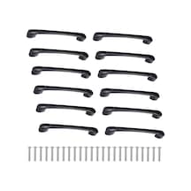 12 Adet Siyah Mutfak Kapı Kolu 96mm Çinko Alaşımlı Çekmece Kapı Kolları