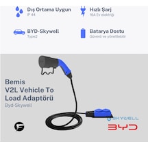 Bemis V2l Vehicle To Load Elektrikli Araç Uyumlu 2 Li Priz Uzatma Adaptörü 3 Metre Byd / Skywell 3.5 KW