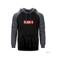 Supreme Gri Renk Reglan Kol Sweatshirt / Hoodie