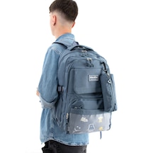 Ventis Qualty Okul Çantası Su Geçirmez Klinkır Kumaş Unisex Sırt Çantası Model 7d Mavi